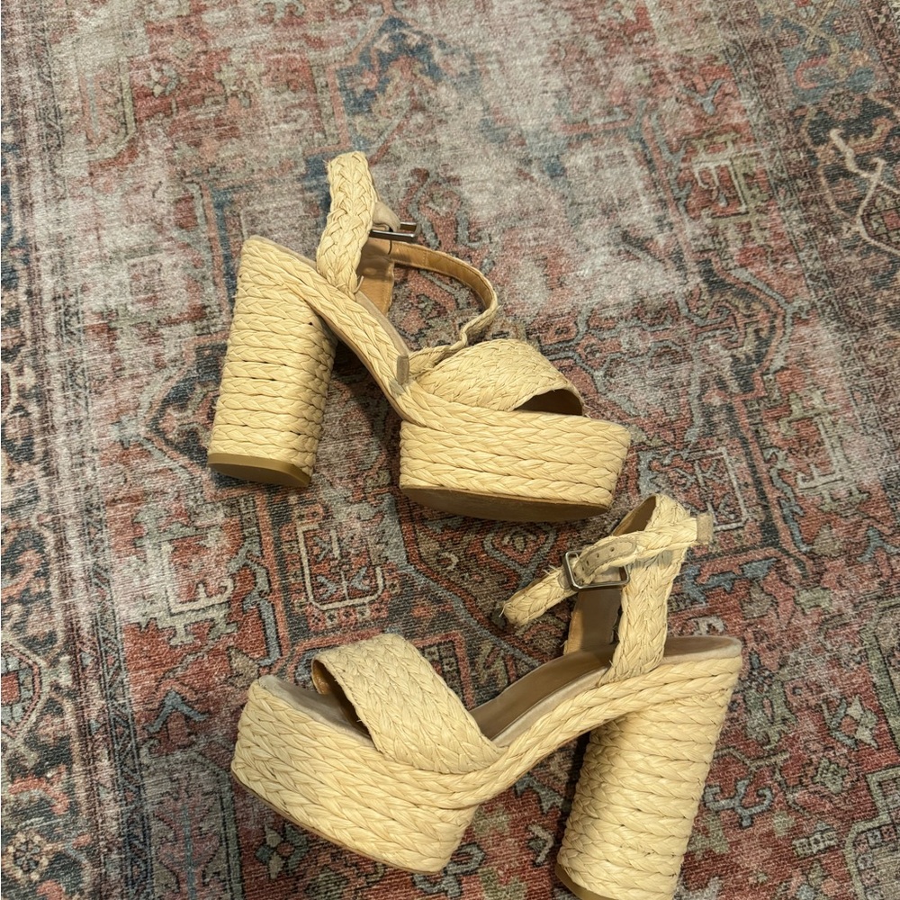 Castaner Raffia Jute Platform Heels